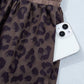 V Neck Collar Leopard Print Top and Shorts 2pcs Set