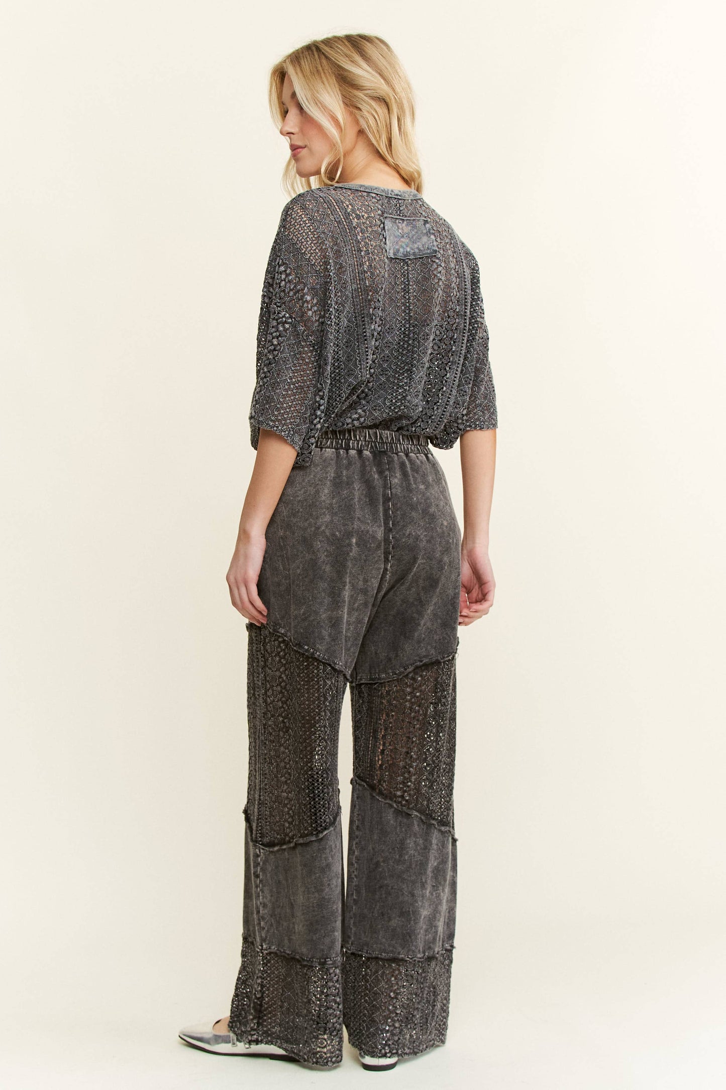 Mineral Washed Lace Top