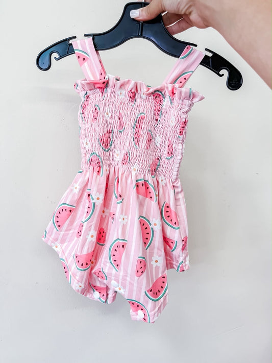 TTB Melon Blossom Smocked Romper