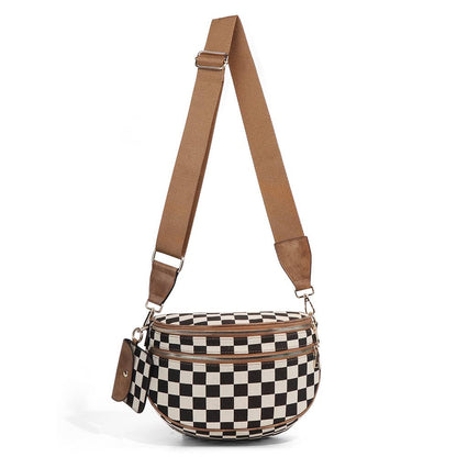 Checkerboard Crossbody Bag & Coin Purse