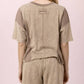 Mineral Washed Casual Knit Top & Short Plus Sized