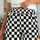 Checkered Print High Waist Casual Shorts