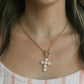 Chosen Pearl Cross Necklace 1 Peter 2:9