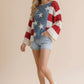 Long Sleeve Star and Stripe Crochet Sweater