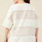 Womens Raw Edge Detail Color Block French Terry Knit Top