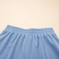 Textured Patchwork Raw Edge Short Set