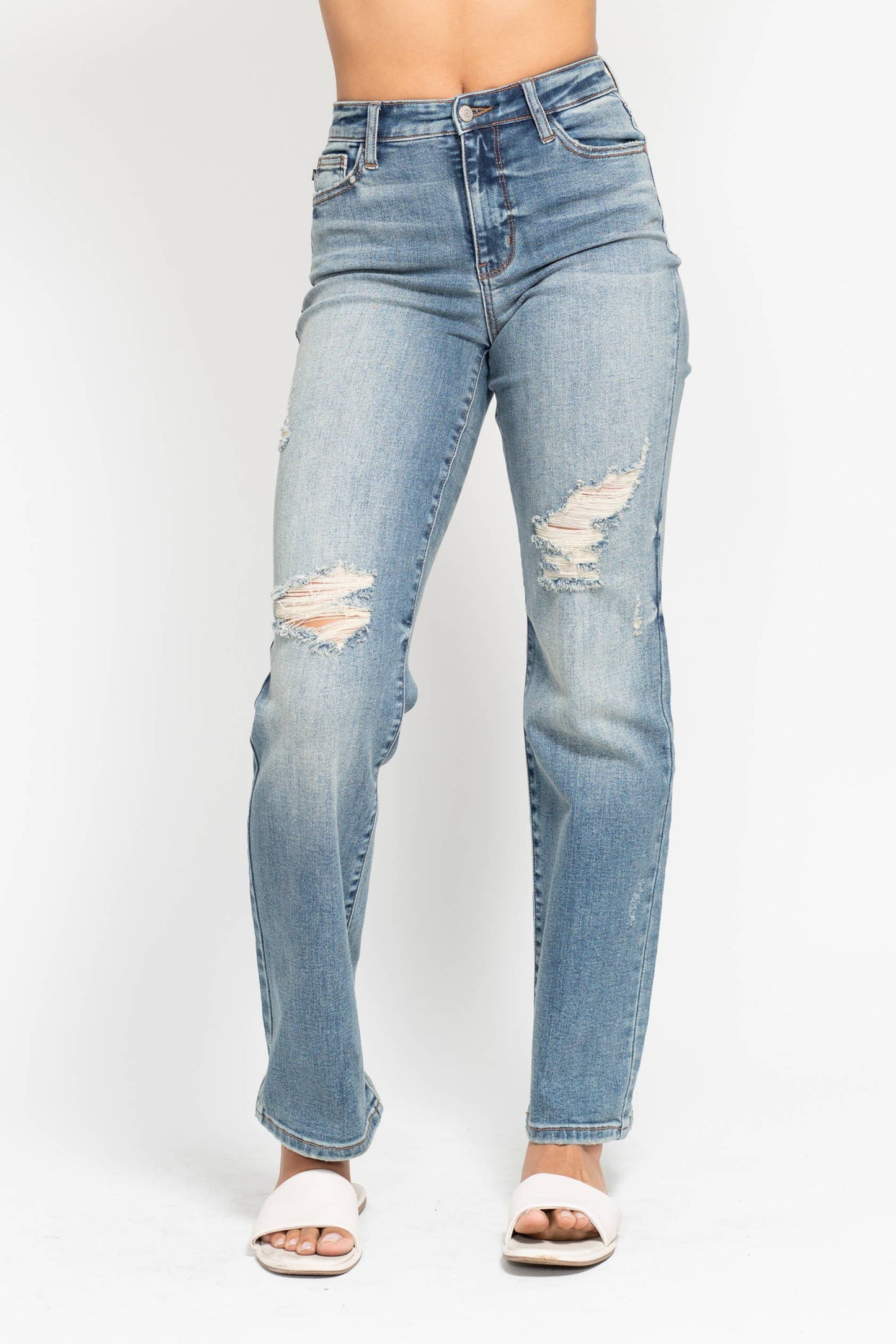 High Waisted Dad Straight Jean