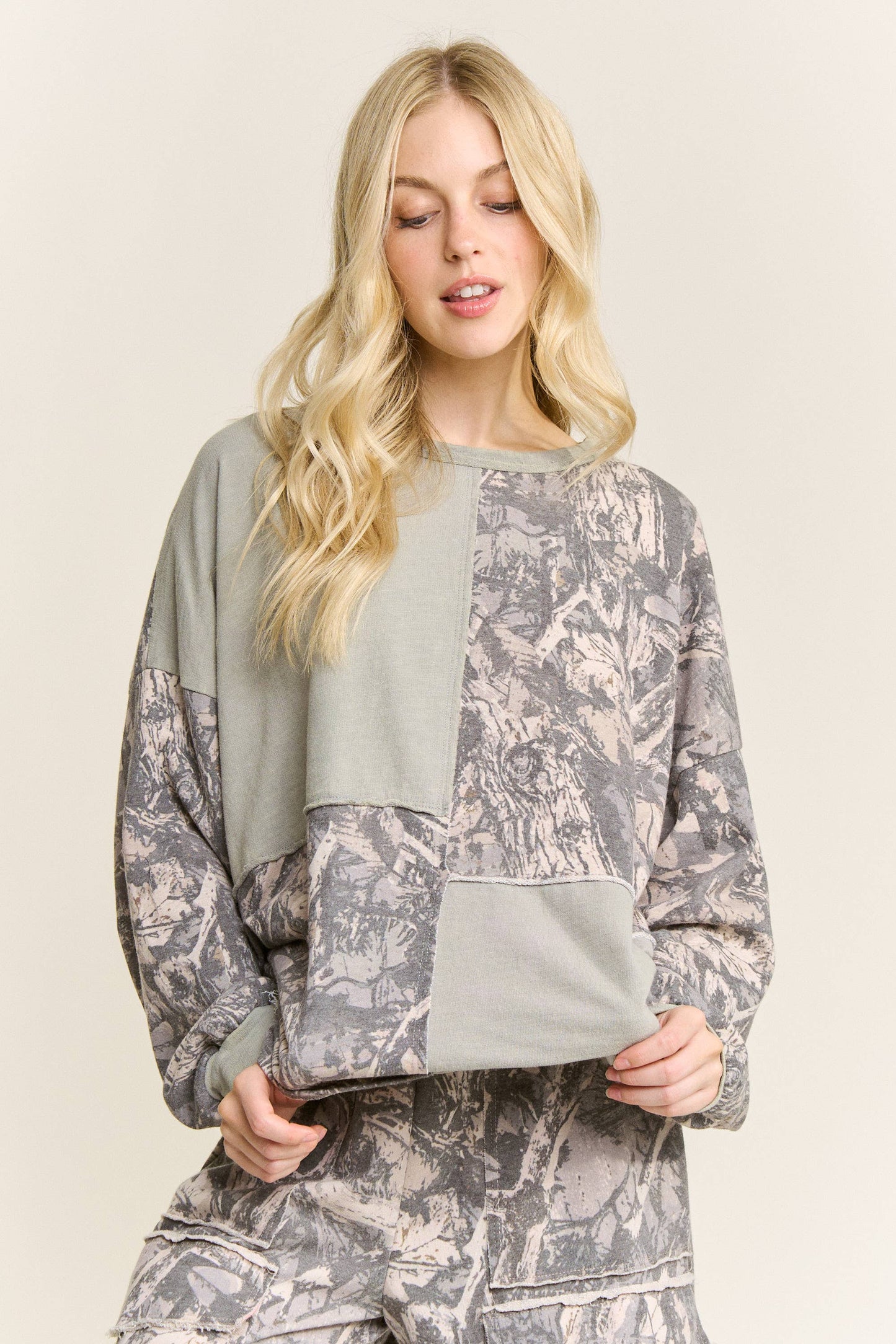Mallory Block Tree Camo Sweatshirt