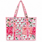 Pink Garden Patchwork Quilted Bag Print