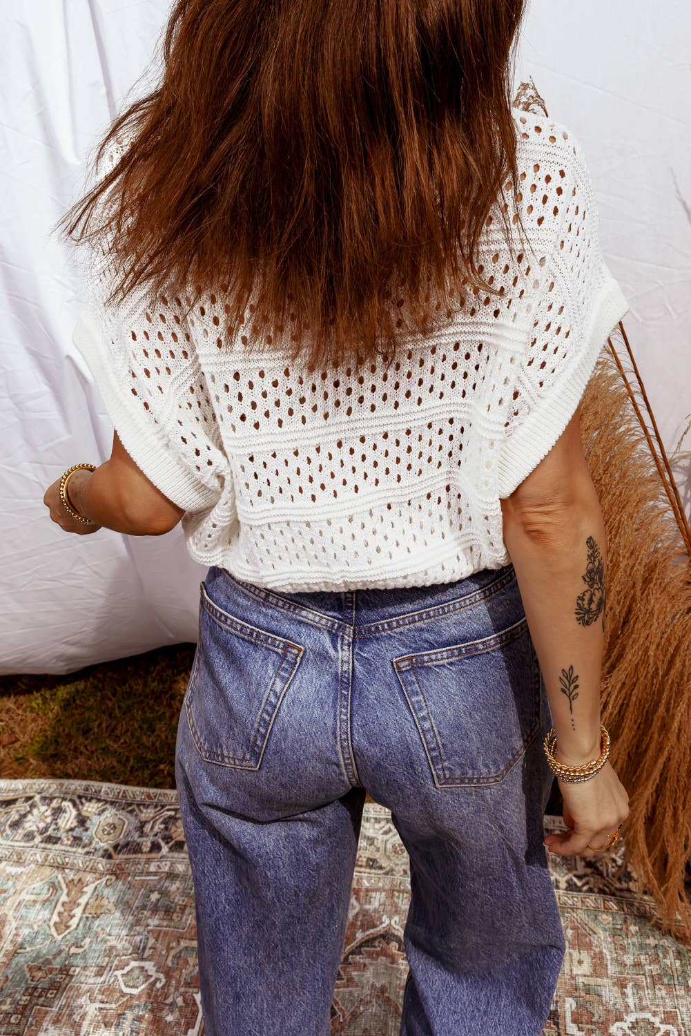 Knit Round Neck Dolman Sweater