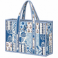 Blue Bloom Patchwork Quilted Bag Print