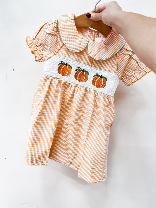 TTB Orange Gingham Pumpkin Dress