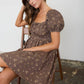 DITSY FLORAL PUFF SLEEVE SQUARE NECK MINI DRESS