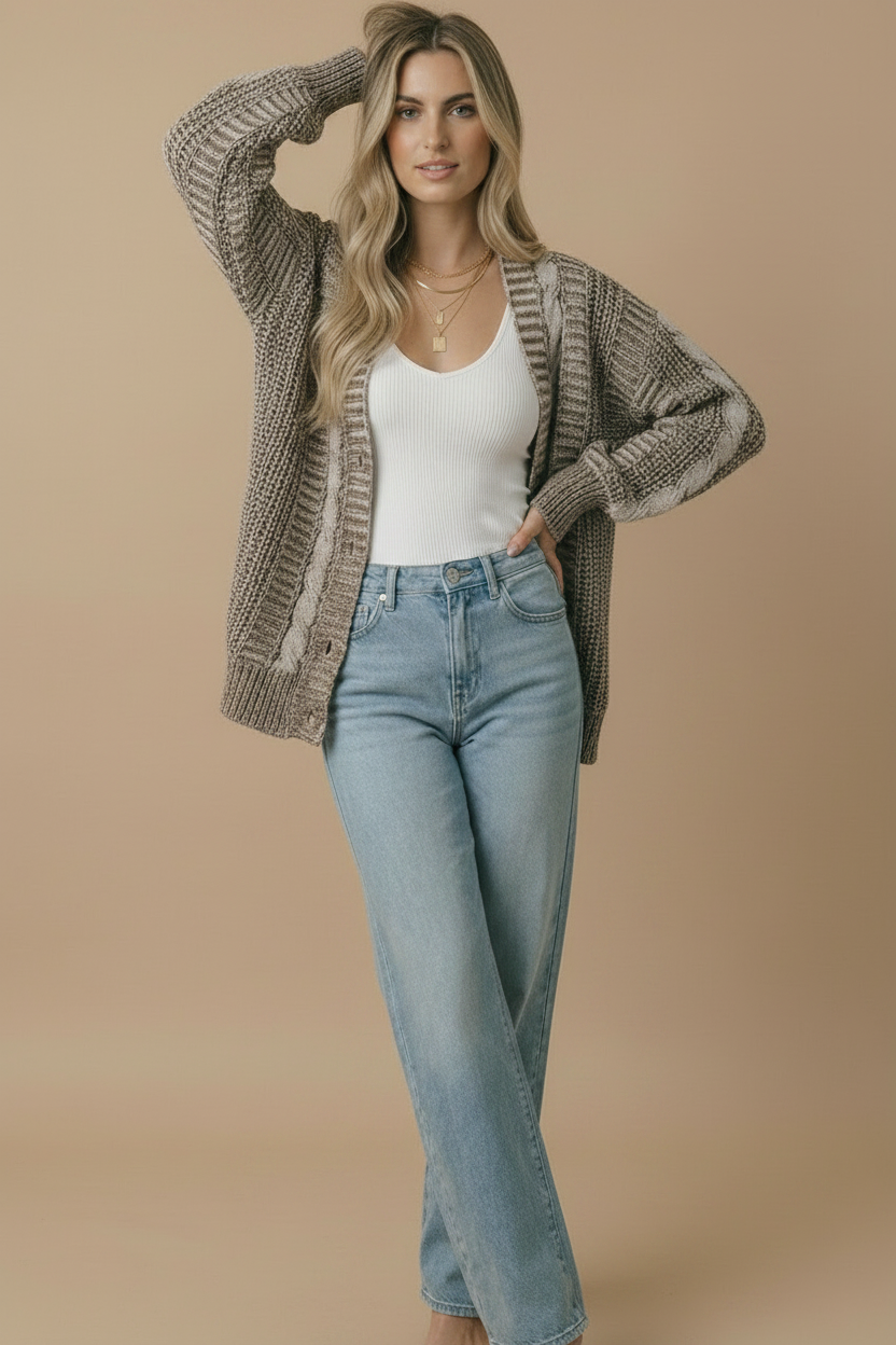 Oversized Chunky Cable Cardigan