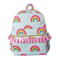 Colorful rainbow ruffle kids girls backpack