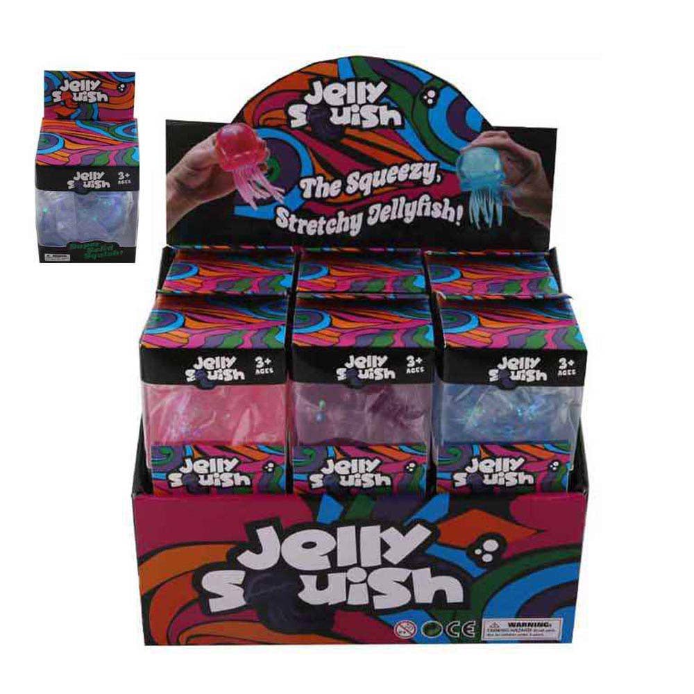 12PCS - Glitter Jellyfish Squeeze Squishy Stress Relief Toy