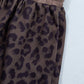 V Neck Collar Leopard Print Top and Shorts 2pcs Set