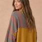 Striped Color Block Hacci Pullover Top
