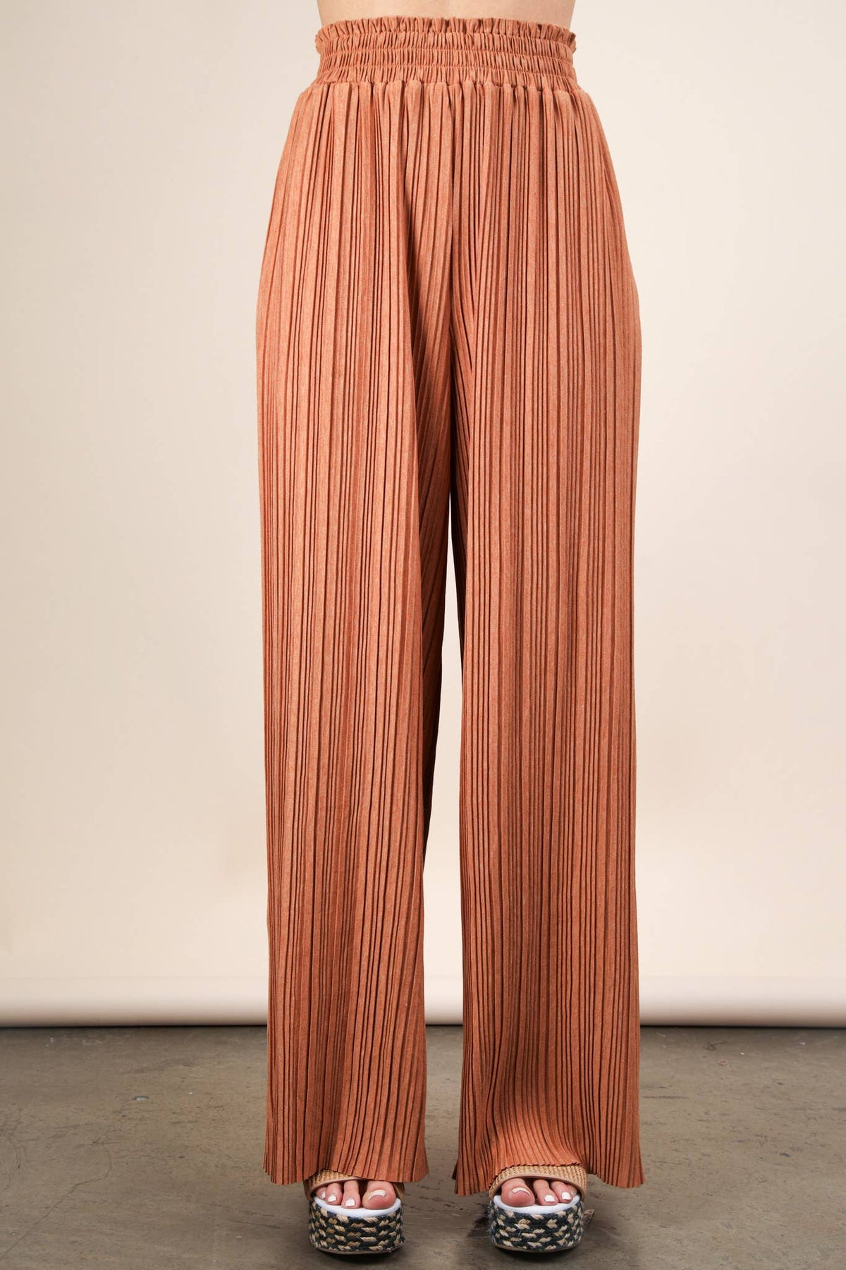 Leopard Print Wide Leg Pleated Pants