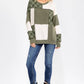 Patchwork Rib And Checkerboard Pullover Top