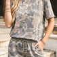 Camouflage High Waist Short Set