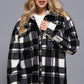 Long Sleeve Check Printed Fleece Shacket