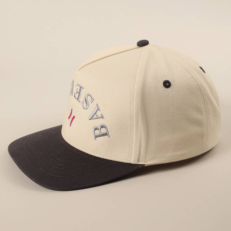 BASEBALL Upside Down Lettering Embroidery Cap