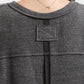 PLUS V NECK ASYMMETRICAL HEM LONG SLEEVE KNIT TOP