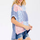 Floral Patchwork Short Sleeve Top
