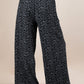 Leopard Print Wide Leg Pleated Pants