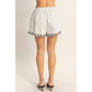 Striped Embroidered Shorts