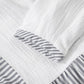 Stripe Button Gauze Bracelet Sleeve Babydoll Blouse