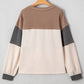 Colorblock Waffled Patchwork Loose Top