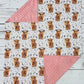 Baby Cows Pink Minky Blanket