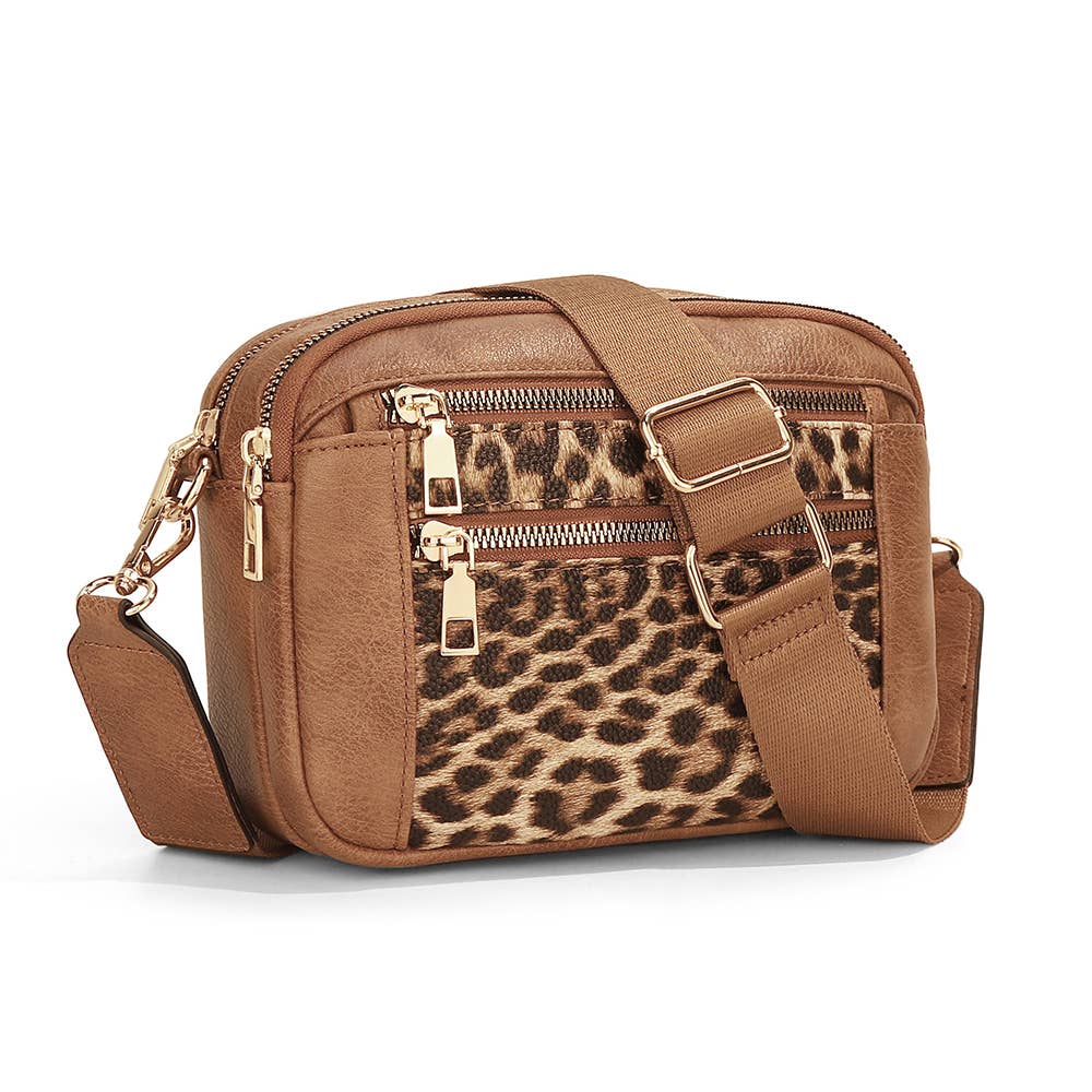 Leopard Print Multi-Functional Crossbody Bag