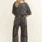 Mineral Washed Lace Top