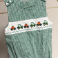 Green Tractor Pumpkin Gingham Onesie