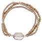 Jet, Jasper, Dalmation Beaded Bracelet with Brown Agate