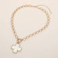 Mother of Pearl Cross Pendant Chunky Chain Necklace