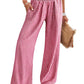 Gingham High Waist Wide Leg Pants with Pockets