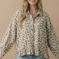 Collared Floral Peplum Hem Babydoll Shirt