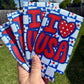 I heart USA patriotic koozies