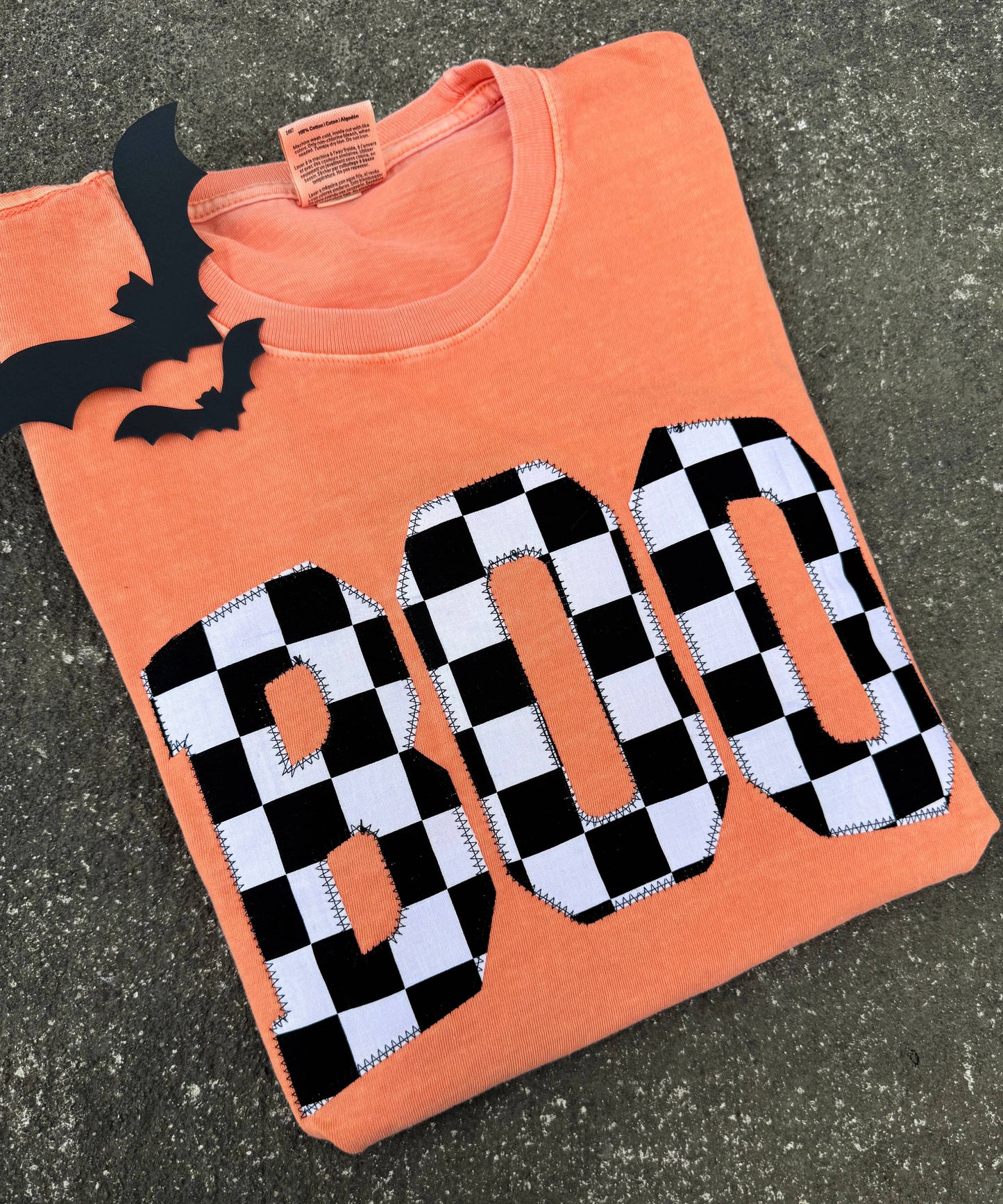 Boo Halloween Checkerboard Short Sleeve
