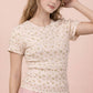 Floral Print Fitted Casual Top