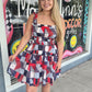Americana Patchwork Mini Dress