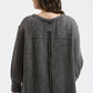PLUS V NECK ASYMMETRICAL HEM LONG SLEEVE KNIT TOP