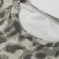 Brown Leopard Print Patchwork Pullover Drawstring Loose Pant Set
