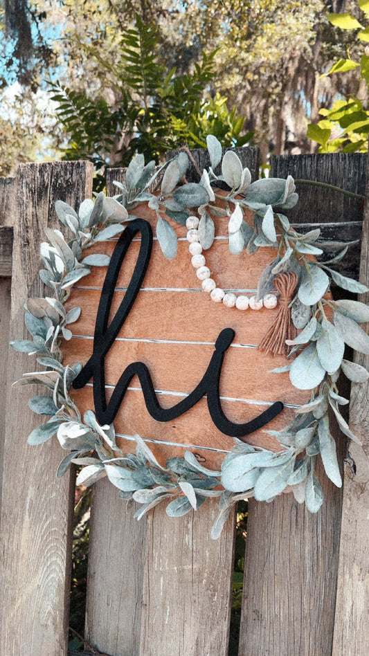 Hi Wreath Style Door Hanger