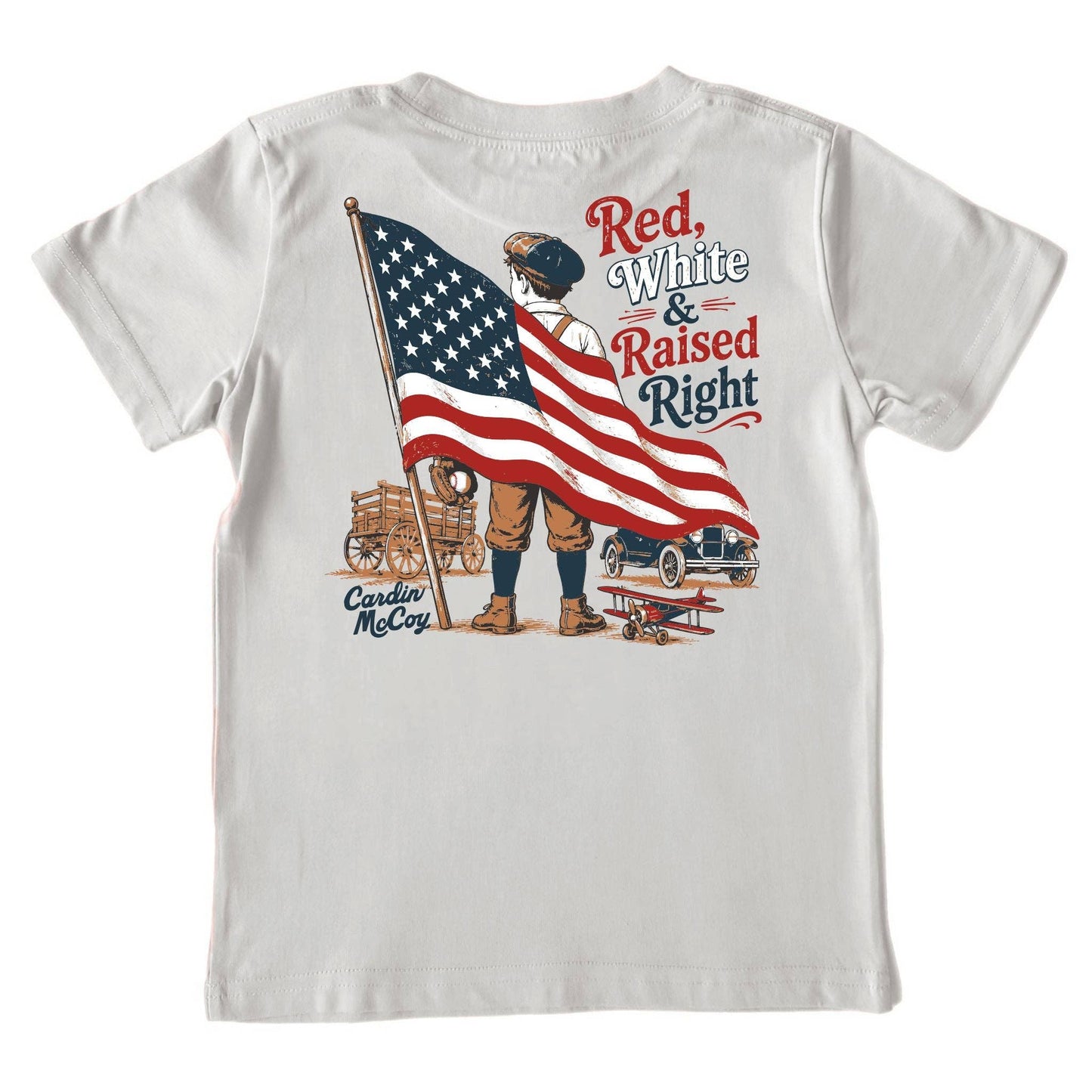 Kids' Red, White & Raised Right Short-Sleeve Tee