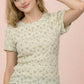 Floral Print Fitted Casual Top